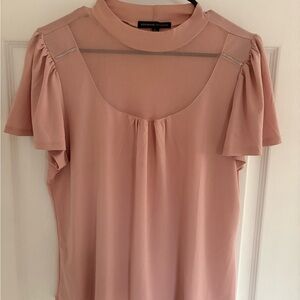 Adrienne Vittadini Blush Pink Sheer Blouse
